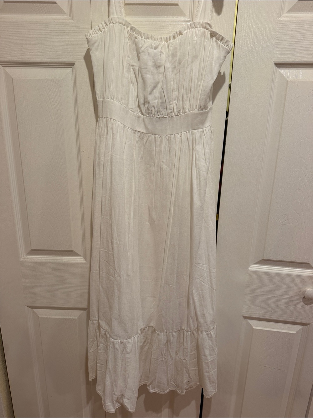 Lulu's White Spaghetti Strap Midi Dress